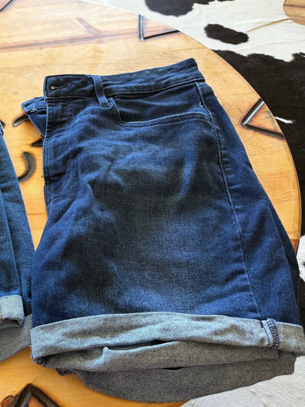 Old Navy Dark Blue Rolled Hem Jean Shorts